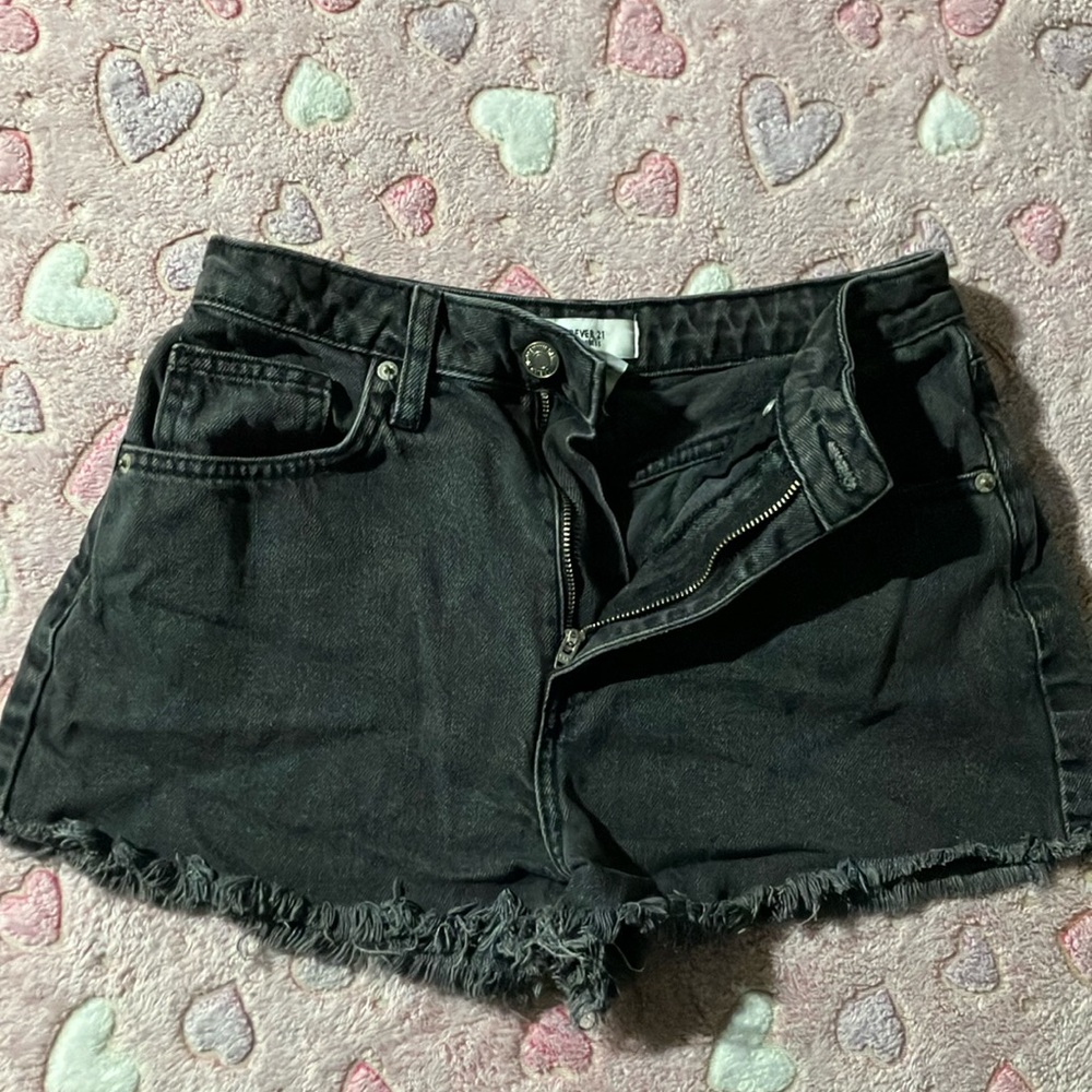 Ashy-Black Jean Shorts